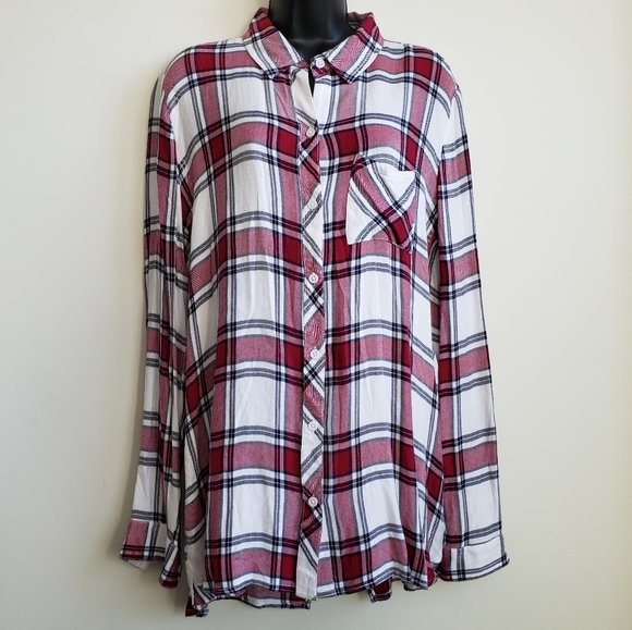 beachlunchlounge Tops - beachlunchlounge Plaid Button Up Shirt